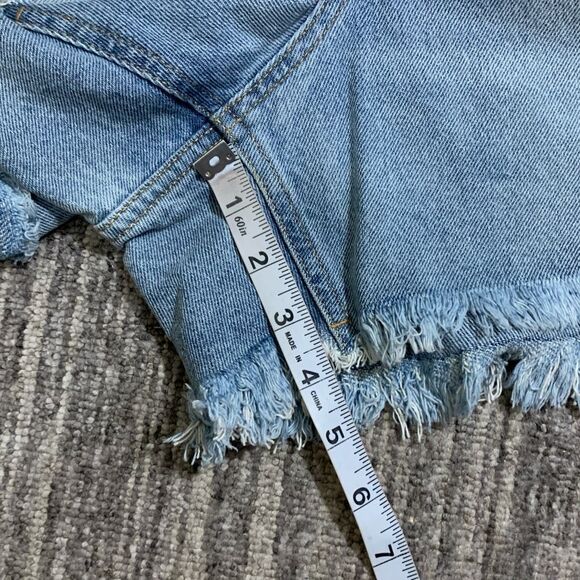 Wild Fable 17 Button Fly Super High Rise Cut Off Denim Short Shorts Blue NWT - Picture 8 of 10